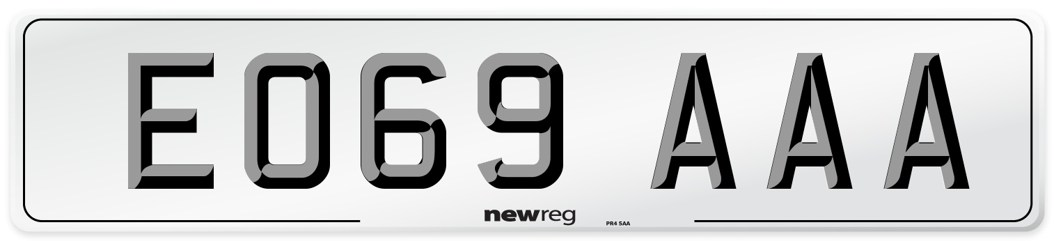EO69 AAA Number Plate from New Reg
